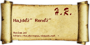 Hajdú René névjegykártya